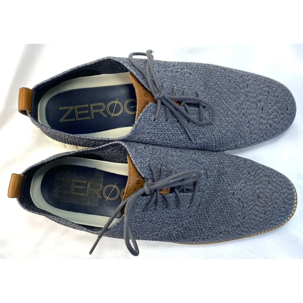 Cole Haan Zerogrand Stitchlite Men's Size 10M Oxford Grey Dress Shoes C27692